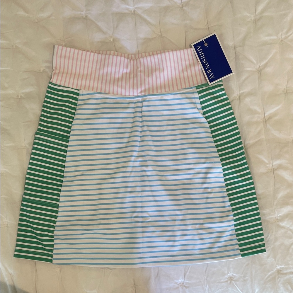 Addison Bay Multicolor Striped links golf skort